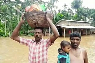 FLOOD situation at kampur destroy house and poperty