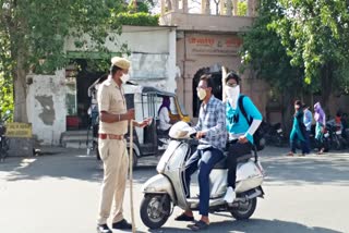 bhilwara news  etv bharat news  helmet mandatory  textile city bhilwara  superintendent of Police Preeti Chandra