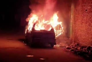 Car fire in Babain in Kurukshetra