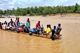 villagers forced to cross river in rain