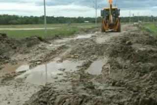 Bad road condition at Dhansiri