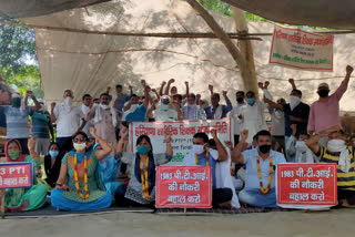 Private school association support pti teacher protest in bhiwani