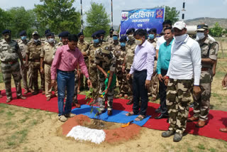 Plantation in Eighth Battalion Complex, आठवीं बटालियन परिसर में पौधारोपण