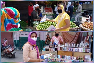 Corona awareness pumplet distributed in Manglapuri vegetable market of South West Delhi