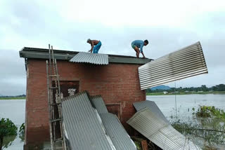 Schools left destroyed by Assam Floods in Dhubri Bilasipara