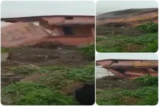 BIHAR WATCH: Part of a school building collapses into Koshi river in Naugachhia area of Bhagalpur district following heavy rains and floods.