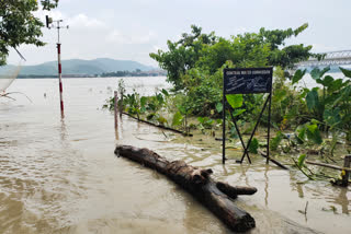 the Brahmaputra flowing 1.5 meter above danger level