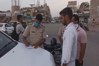 police cut challan for not wearing mask in palwal