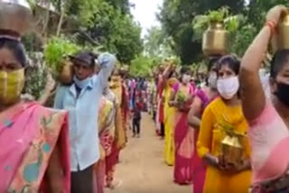 prayers at srikakulam dst vajrapukotturu mandal  about corona virus