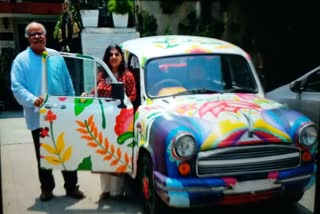 car decorated with the work of mexican artist will be registered in chandigarh