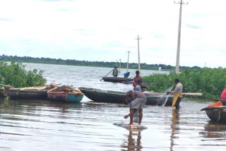 fishing continued in krishna river bangk of Muddebihala