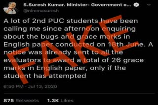 Fake twitter account in the name of Minister Suresh Kumar