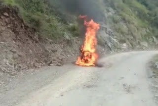 scooty caught fire in mandi