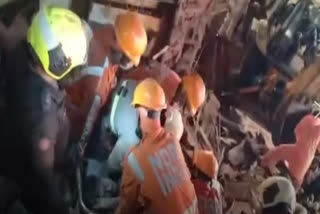 portion of building collapses in Mumbai