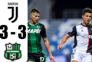 Juventus miss chance to go nine points clear with nervy Sassuolo draw