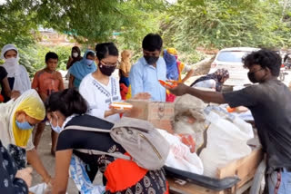 distribute free ration to needy