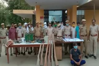 हथियार फैक्ट्री पर छापा, Illegal weapon in Malakheda, raid on illegal Arms factory, alwar news