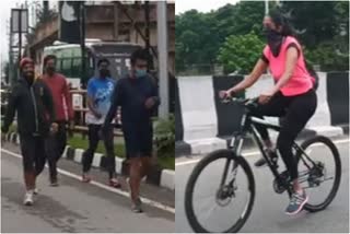 Silicon City people busy in walking, cycling