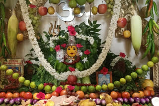 kapatalamma at p. gannavaram decorated as sakambari devi