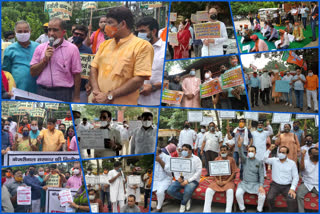 delhi bjp protest in different assembly over increased electricity bill