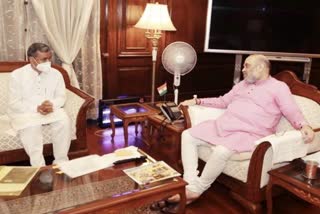 Babulal Marandi met central minister Amit Shah, news of Babulal Marandi, news of  Amit Shah, केंद्रीय मंत्री अमित शाह से मिले बाबूलाल मरांडी, बाबूलाल मरांडी की खबरें, अमित शाह की खबरें