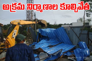 illeagal buildings demolition at jubileehills