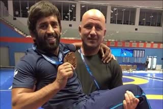 Bajrang Punia and coach