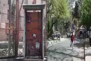 Open electrical box in Rajouri Garden