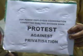 pdd employees protest against privatization of electricity in doda