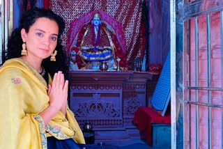 kangana ranaut reaches kuldevi temple