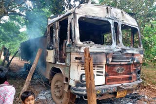 Truck set on fire in kondagaon