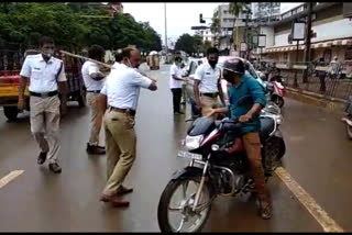 Lathi Charge by Hubli Police