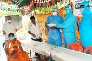 imu medical camp opened in gudivada and underwent tests to sanitary workers