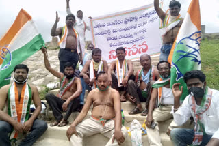congress leaders protest for kaleshwaram water to uppaer maner dam