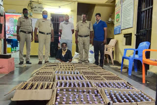 telangana liquor caught at sattenapalli police and 1660 bottles seize