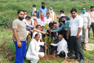 श्मशान परिसर में लगाए गए पौधे, Plantation Program organized