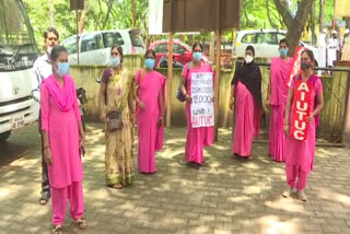 Asha workers protest in dharwad