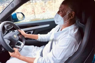 Rajinikanth driving car