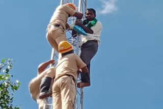 climbing the tower