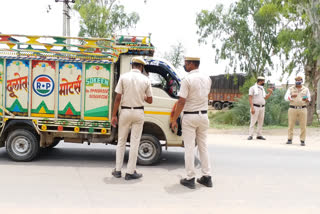 Nuh traffic police launched challan campaign against overload dumpers