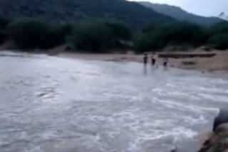 The Chitravati River overflows