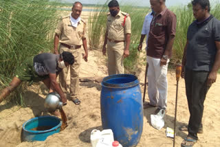 police attack on local liquor centers at chellapally mandal krishna district