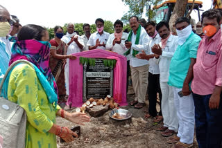 foundation for farmer's platform at gorentla village in suryapet district