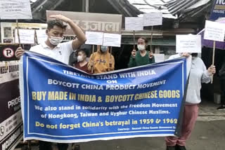 Tibetans demonstrated in McLeodganj