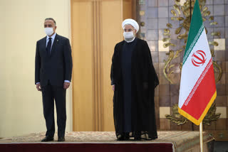 Hassan Rouhani and Mustafa al-Kadhimi meeting.