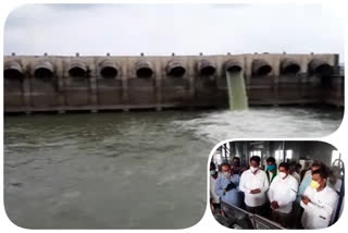 Release of water from a pump through the Handrineva Sujala Sravanti scheme