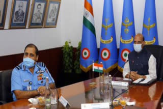 Defence Minister Rajnath Singh addresses IAF commanders meet