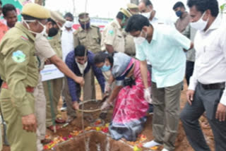 MLA planting plants in Jagannath pacchatoranam