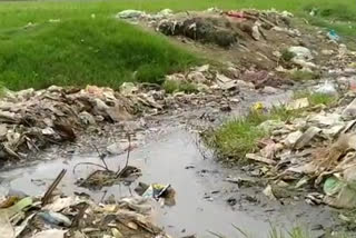 A pile of dirt in Sheikhpura of Saharanpur