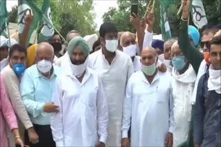 inld protest against agricultural ordinance in sirsa